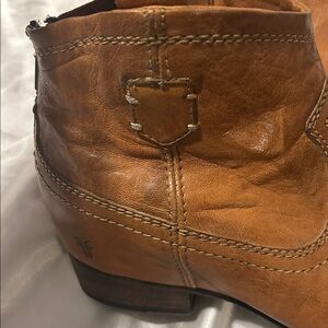 Frye Tan Leather Ankle Booties